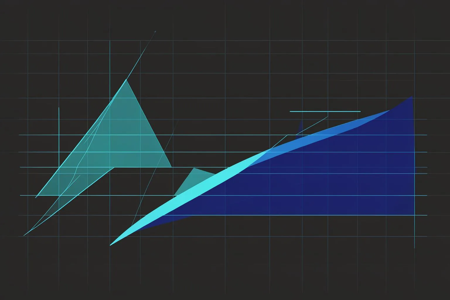 Abstract blueprint illustration in blue and orange.